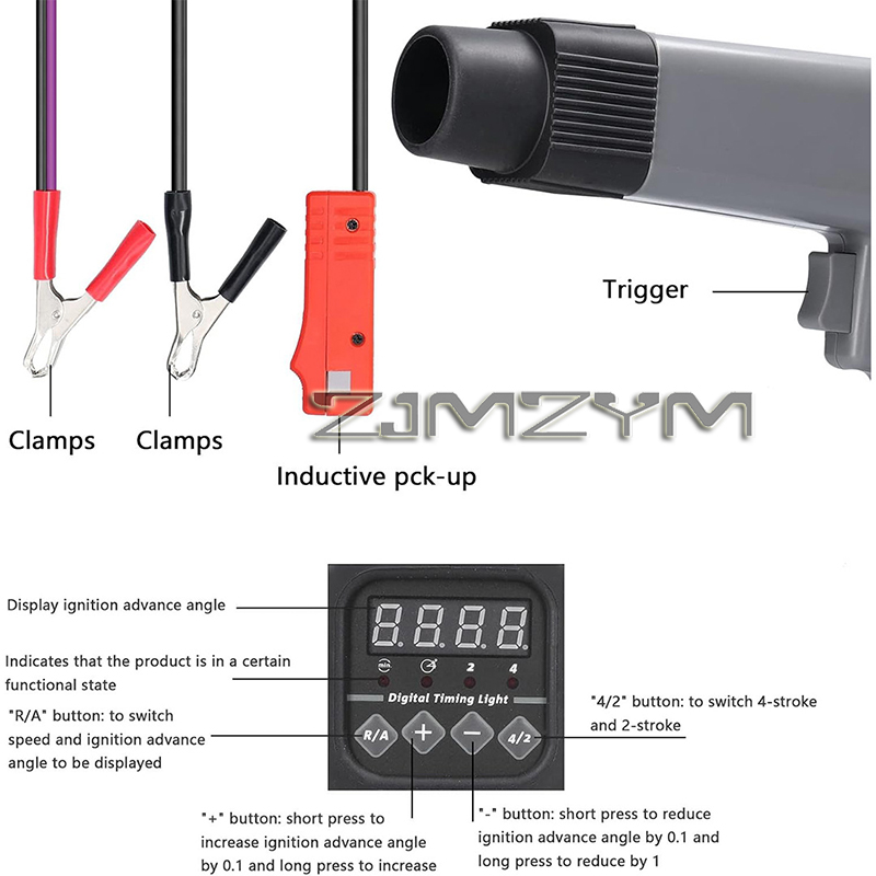 Timing Light Gun - Цифровой стробоскоп 12В для диагностики и