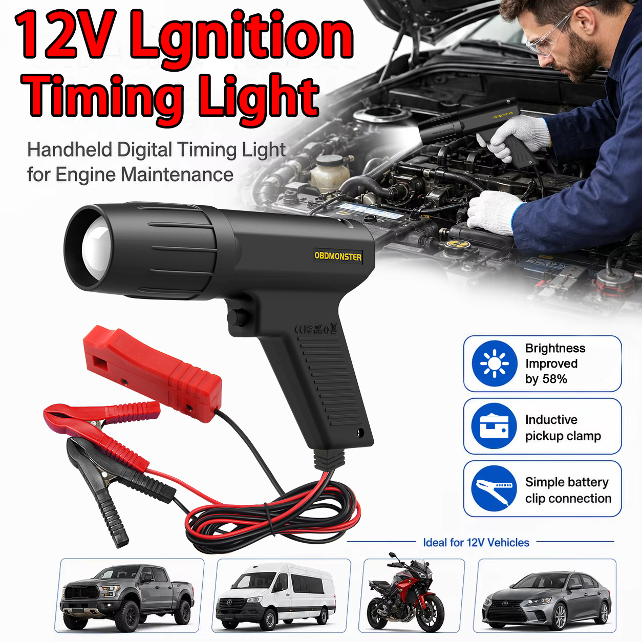 Индукционный стробоскоп для ре – обзор и цена Timing Light Gun